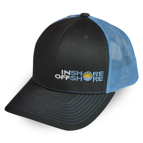 Inshore Offshore Snapback Cap in Charcoal & Blue