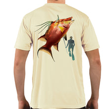 Load image into Gallery viewer, Diver with Hogfish Snapper Vapor Dri Fit - Pale Yellow